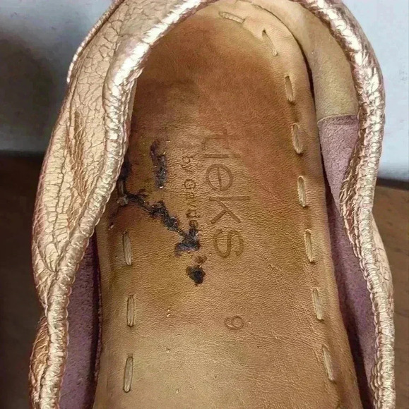 Tieks By Gavrieli Metallic Rose Gold Glam Ballet Flats Womens Size 9 Leather - Picture 9 of 9